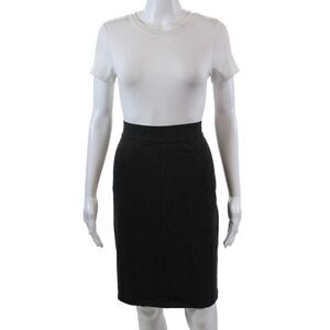Solow Womens Cotton Elastic Waist Pencil Skirt Dark Gray Size Large